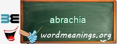 WordMeaning blackboard for abrachia